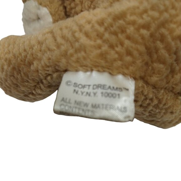 Soft Dreams Brown Dog Puppy Brown With Plaid Scarf Stuffed Animal Plush Toy 6 in - Picture 4 of 5